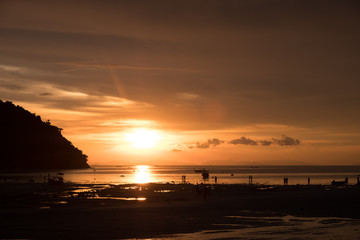 Sunset at Loh Dalum Bay, Phi Phi Island, Krabi, Thailand.