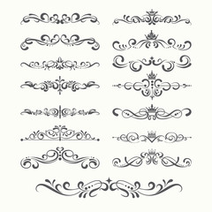 set of calligraphic design elements