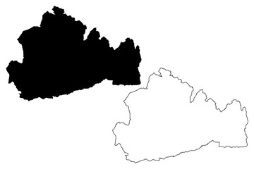 Fototapeta premium Surrey (United Kingdom, England, Non-metropolitan county, shire county) map vector illustration, scribble sketch Surrey map