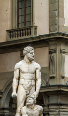 Statue of Hercules and Cacus at Piazza del Signoria in Florence, Italy