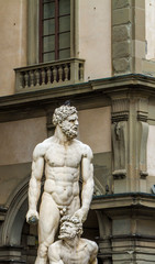 Fototapeta premium Statue of Hercules and Cacus at Piazza del Signoria in Florence, Italy