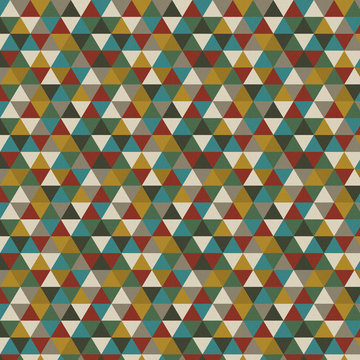 Retro triangular multicolor pointillize seamless background, large size