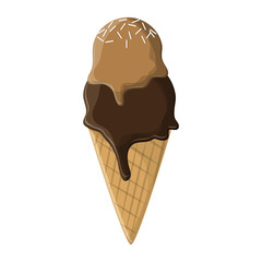 ice cream cone with two scoops