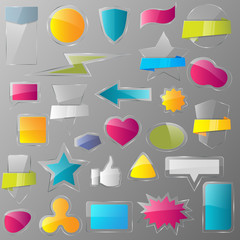 Glass banner set. Design template. Vector illustration.