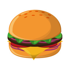 hamburger fast food isolated