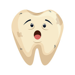 comic tooth sad kawaii character