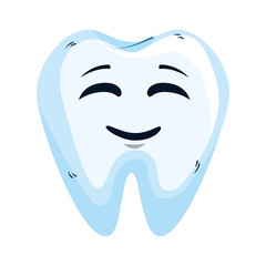 comic tooth happy kawaii character