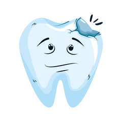 comic tooth broken kawaii character