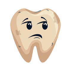 comic tooth sad kawaii character