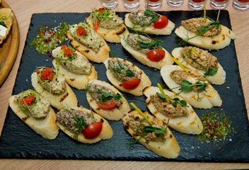 Delicious appetizer on event.