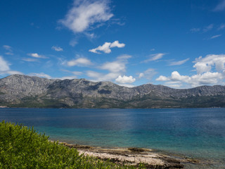 View from the coast on Hvar island, Croatia