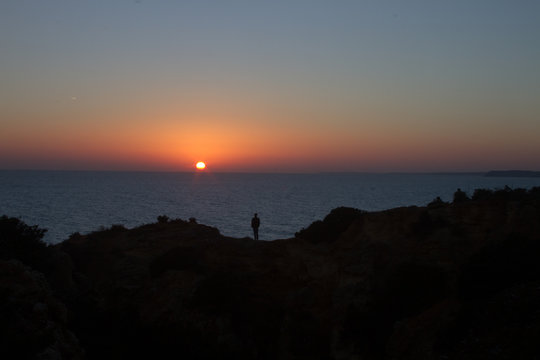 P&ocirc;r do Sol no mar
