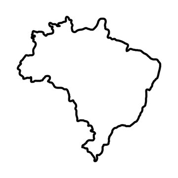 Brazilian Map Isolated Icon