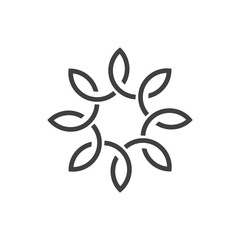 simple loop wires thin line logo vector