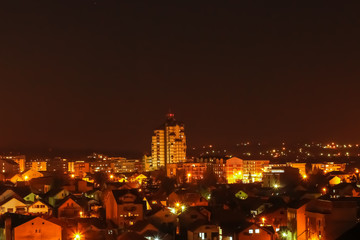 Fototapeta na wymiar City in the night, Kragujevac in Serbia