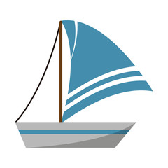 Sailboat boat symbol isolated
