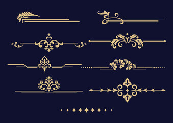 Vintage set. Floral elements for design monograms, invitations, frames, menus and labels. Graphic design of the website, cafes, boutiques, hotels, wedding invitations.