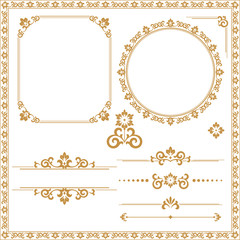 Vintage Set. Floral elements for design monograms, invitations, frames, menus and labels. Graphic design of the website, cafes, boutiques, hotels, wedding invitations.