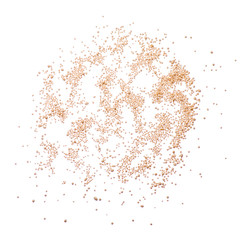 Dry active yeast on a white background isolation, top view