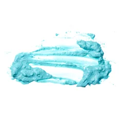 Crédence de cuisine en verre imprimé Cristaux Crème de masque bleu vert pour les soins de beauté du visage sur l& 39 isolement de fond blanc, vue de dessus
