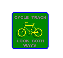 bicycle sign on white background