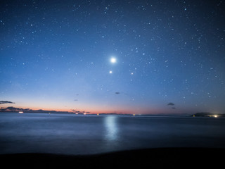 夜明け前の星空