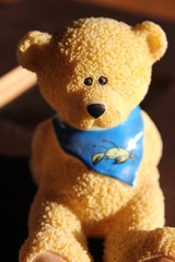 Close-up of a toy bear with friendly face 