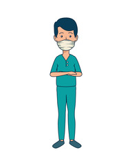 young dentist mouth cover avatar character