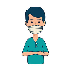 young dentist mouth cover avatar character