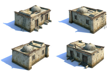 3d-renders of old asian houses