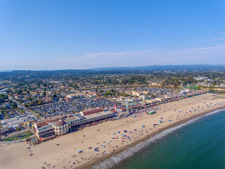 Santa Cruz, California. Beautiful panoramic aerial view of coastline