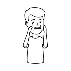 young man with toothache