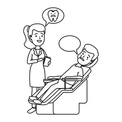 woman dentist with patient in procedure