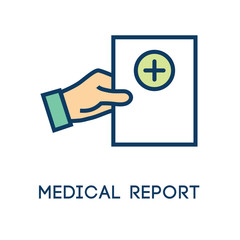 Medical Report outline or line flat vector icon - mobile application or button design - Vector design logo for mobile app