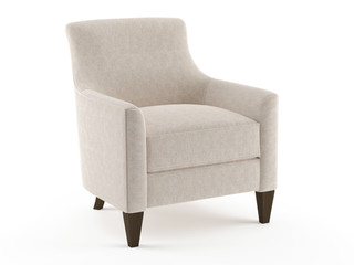 3d rendering of white soft comfortable armchair