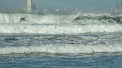 Waves Crashing on Beach close up Morocco Africa