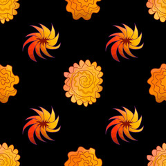 Seamless pattern with beautiful flowers.