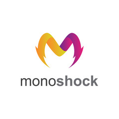 Obraz premium Letter M With Thunder Logo