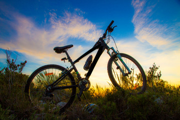 Fototapeta na wymiar bicicleta de montaña en el campo