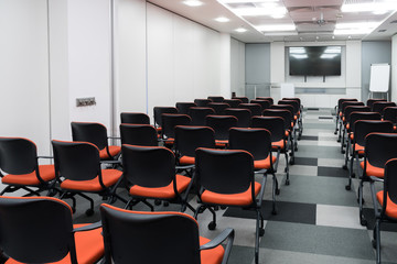 Chairs in an empty conference room. Empty office