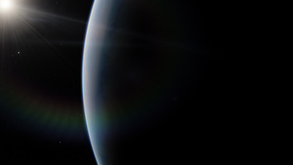 Fototapeta na wymiar Near, low earth orbit blue planet. this image elements furnished by NASA