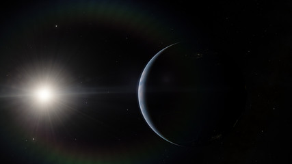 Fototapeta na wymiar Near, low earth orbit blue planet. this image elements furnished by NASA