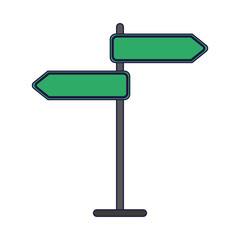 street signpost symbol blue lines