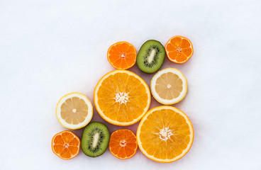 fruits on white background