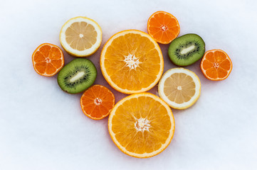 fruits on white background