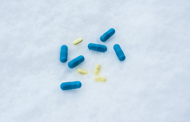 pills in the snow