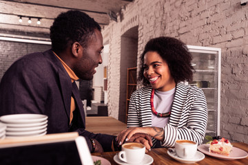 Nice joyful couple having a romantic date