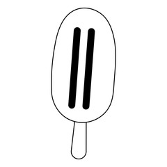 Popsicle cold dessert in black and white