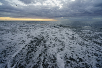 Blue sunset over the Gran Canaria shore