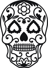 Sugar Skull, Candy Skull,  Sugar Skull Mask, Vector illustration of Skull the Day of the Death. Mexican Sugar Skulls